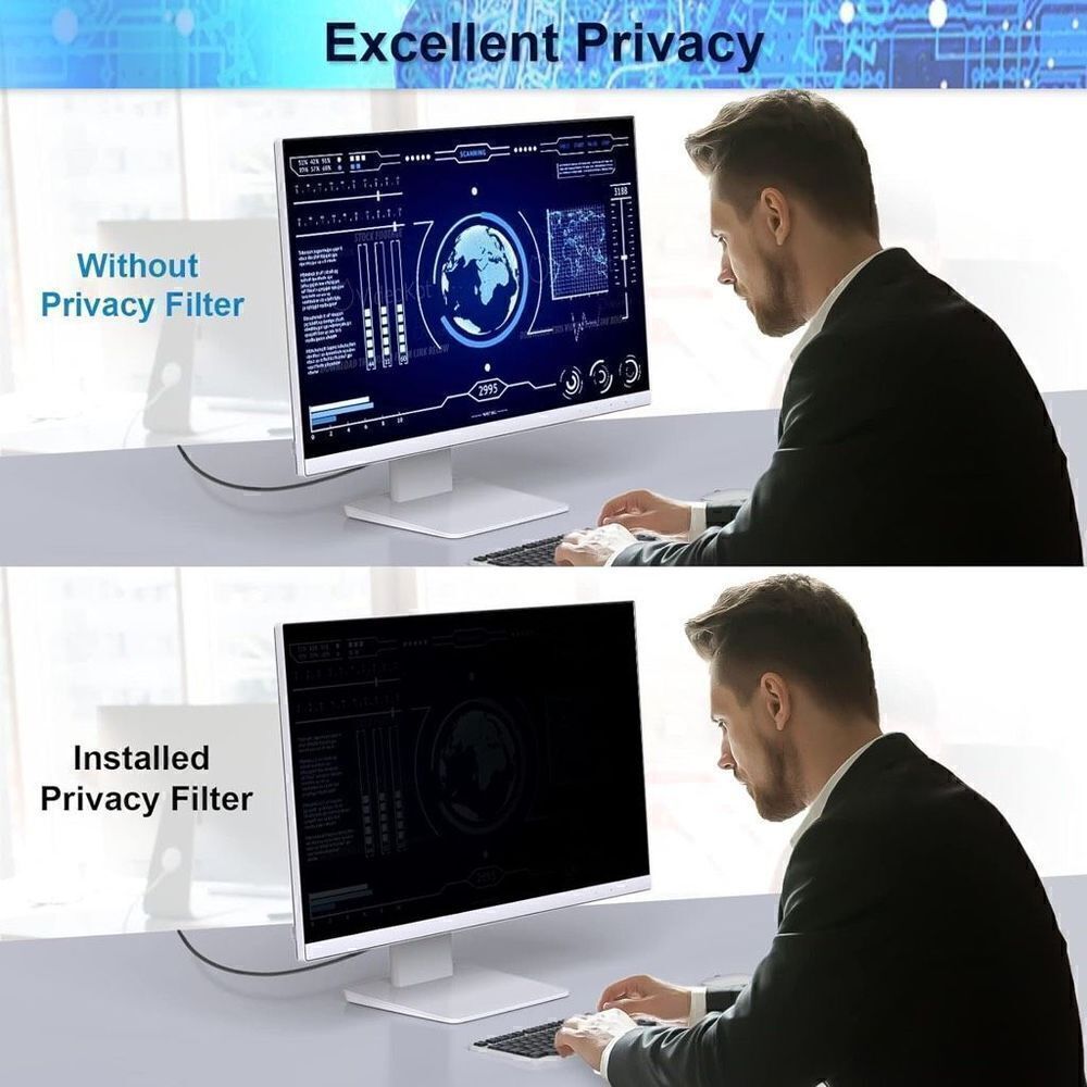 [2-Pack] 23 Inch Computer Privacy Screen Filter for 16:9 Widescreen Monitor - Picture 2 of 10